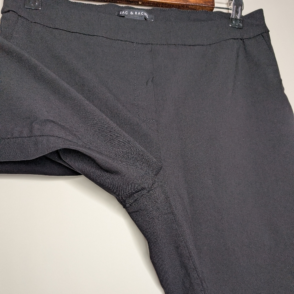 Zac & Rachel Womens Black Pull on Cropped Capris Pants with Ankle Details Size 8 - Picture 6 of 12
